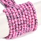 Synthetic Turquoise Beads Strands, Round, Dyed, Hot Pink, 3mm, Hole: 0.8mm, about 131pcs/strand, 15.16''(38.5cm)