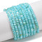 Natural Freshwater Shell Beads Strands, Dyed, Rondelle, Aquamarine, 2x1mm, Hole: 0.5mm, about 231~235pcs/strand, 14.96''(38cm)