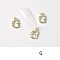 Alloy Rhinestone Cabochons, Nail Art Decoration Accessories, with Jump Ring, Letter, Golden, Letter.G, 11~14x5~12mm