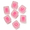 Frosted Acrylic European Beads, Bead in Bead, Cube, Deep Pink, 13.5x13.5x13.5mm, Hole: 4mm