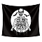 Halloween Theme Polyester Wall Hanging Tapestry, for Bedroom Living Room Decoration, Rectangle, Skull Pattern, Black, 730x950mm