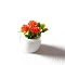 Mini Resin & PVC Flower Potted Plant Model, Micro Landscape Dollhouse Accessories, Pretending Prop Decorations, Orange Red, 20x28mm