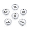 Tibetan Style Alloy Charms, Cadmium Free & Lead Free, Flat Round, 12 Constellations, 12.5mm, Hole: 1.6mm, about 840pcs/1000g