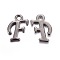 Gunmetal Plated Alloy Letter Pendants, Rack Plating, Cadmium Free & Lead Free, Letter.F, 13x8x2mm, Hole: 1.5mm