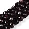 Natural Garnet Beads Strands, Round with Faceted, 9~10mm, Hole: 0.9mm, about 19~20pcs/strand, 7.40~7.80''(18.8~19.8cm)