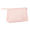 Solid Color Portable PU Leather Makeup Storage Bag, Travel Cosmetic Bag, Multi-functional Wash Bag, with Pull Chain, Pink, 16x22.5x8cm