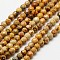 Natural Picture Jasper Beads Strands, Faceted Round, 3mm, Hole: 0.8mm, about 120pcs/strand, 39cm