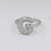 Brass Micro Pave Clear Cubic Zirconia Cuff Rings FS-WG17FF6-07-1
