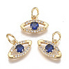 Brass Micro Pave Cubic Zirconia Charms ZIRC-F111-18G-1