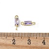 Brass Pave Cubic Zirconia Connector Charms KK-F892-53G-11-3