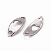 Tarnish Resistant Curved Oval with Heart 201 Stainless Steel Links connectors STAS-R071-26-2