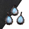 Synthetic Opalite Teardrop Pendants G-K363-01R-06-1