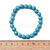 Synthetic Turquoise Round Beaded Stretch Bracelets BJEW-F203-02-3