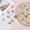 24Pcs 12 Colors Handmade Porcelain Glazed Beads PORC-PA0001-42-4