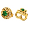 Brass Micro Pave Cubic Zirconia Clasps KK-Z089-08G-2