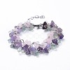 Chip Natural Mixed Stone Multi-strand Bracelets BJEW-JB04393-01-1