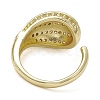 Rack Plating Brass Micro Pave Cubic Zirconia Open Cuff Rings RJEW-K257-26G-3