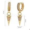 Clear Cubic Zirconia Cone Drop Huggie Hoop Earrings EJEW-SW00005-09-6