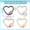 8Pcs 4 Colors Zinc Alloy Screw Carabiner Lock Charms FIND-ME0003-39-2