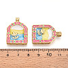 304 Stainless Steel Enamel Pendants X1-STAS-T068-18B-3