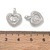 Brass Micro Pave Clear Cubic Zirconia Pendants CU-CBA6E4E-19P-A-3