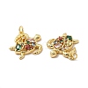 Rack Plating Eco-Friendly Brass Micro Pave Cubic Zirconia Pendants X-KK-A177-13G-3