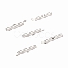 Brass Slide On End Clasp Tubes X-KK-P031-12P-1