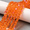 Transparent Electroplate Glass Beads Strands GLAA-F029-4mm-D11-4