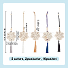 10Pcs 5 Colors Flower Wood Pendant Decoration HJEW-DR00097-2
