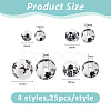 100Pcs 4 Colors Floral Printed Porcelain Beads PORC-DC0001-16A-2
