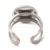 Non-Tarnish 304 Stainless Steel Open Cuff Findings STAS-R123-02A-P-3