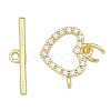 Brass Micro Pave Clear Cubic Zirconia Toggle Clasps KK-N259-03-4