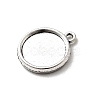 Tibetan Style Alloy Flat Round Pendant Cabochon Settings TIBEP-M022-48AS-2