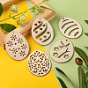 30Pcs 6 Style Undyed Natural Wooden Big Pendants WOOD-LS0001-16-4