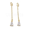 Rack Plating Brass Micro Pave Clear Cubic Zirconia Friction Ear Nut EJEW-I266-04G-2