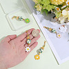 4Pcs Flower Glass Seed & Alloy & Enamel Pendant Decorations HJEW-DR00311-3