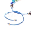 10Pcs 10 Style Lampwork Evil Eye Braided Bead Bracelets Set BJEW-JB08874-4