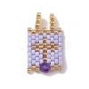 Glass Seed Beaded Pendants PALLOY-MZ00227-01-2