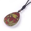 Adjustable Natural Indian Blood Stone Pendant Necklaces NJEW-A125-D02-3