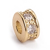 Brass Micro Pave Cubic Zirconia Spacer Beads ZIRC-L091-046G-1
