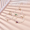 Gemstone Chips & Pearl Beaded Bracelet BJEW-JB08236-2