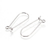 Rhodium Plated 925 Sterling Silver Earring Hoop Findings Kidney Wires Hooks 33x12.7mm Leverback Earrings STER-I005-07P-2