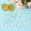 12Pcs 6 Style Alloy Open Back Bezel Pendants FIND-YW0007-36-6