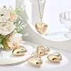 5Pcs Heart Brass Pendants KK-BBC0025-58C-4