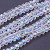 Faceted(32 Facets) Round AB Color Electroplate Glass Beads Strands X-EGLA-J042-4mm-AB03-2