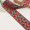10 Yards Polyester Embroidery Lace Ribbon with Paillette PW-WG94215-01-4