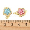 Rack Plating Brass Micro Pave Cubic Zirconia & Shell & Enamel Box Clasps KK-S373-02G-3