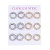 PVD Vacuum Plating 304 Stainless Steel Stud Earrings EJEW-C099-09-04-1