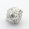 Round Alloy Magnetic Clasps with Loops PALLOY-P076-02-2