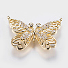 Brass Micro Pave Cubic Zirconia Pendants X-ZIRC-G132-65G-1